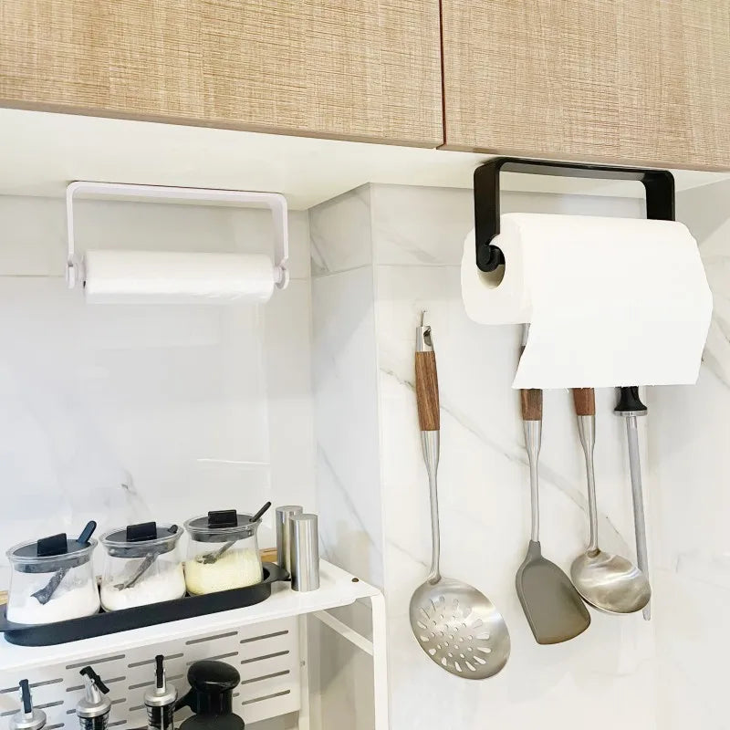 Kitchen Paper Towel Holder Adhesive Tissue Hanger Toilet Roll Paper Dispenser Cabinet Storage Napkin Rack Bathroom Accessories