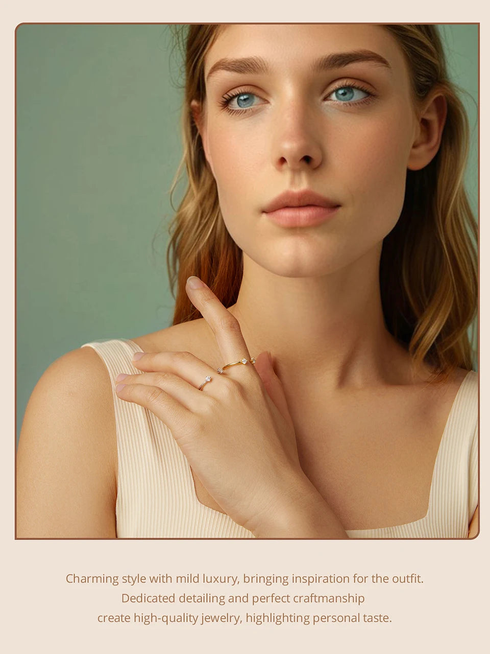 BAMOER Moissanite White Gold Plated Adjustable Ring 925 Sterling Silver Exquisite Open Ring for Women Fine Jewelry Gift