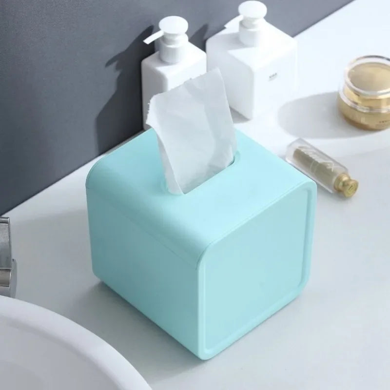 Tissue Towel Dispenser Desktop Toilet Paper Roll Holder Plastic Box for Bathroom Kitchen Household or Office Paper Organizer
