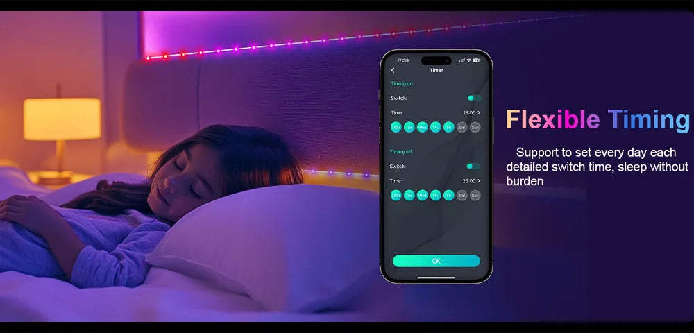 Christmas Tree Lights 20M Fairy String Lights w/ APP Control Music Sync 12 Modes IP65 Waterproof USB Powered for Xmas Home Decor