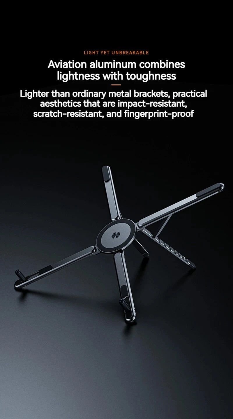 Foldable Aluminum Laptop & Tablet Stand – Portable Adjustable Holder