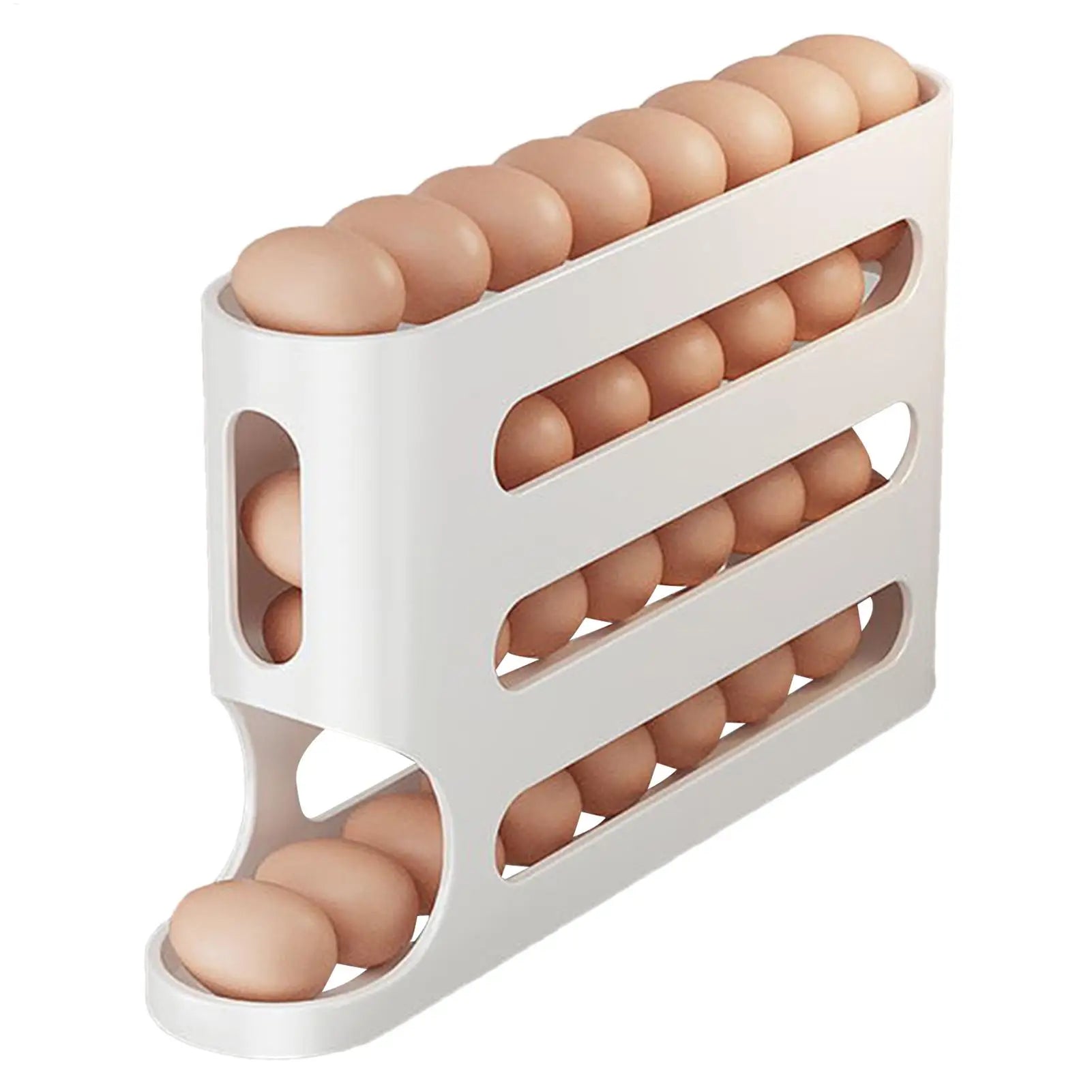 4 Layers Automatic Egg Roller New Household Kitchen Dedicated Egg Roller Rack Space Saving Large Capacity Egg Organiser
