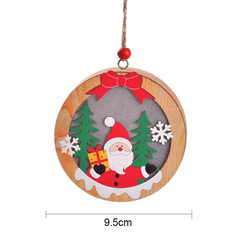 Christmas Decorations LED Night Light Luminous Christmas Tree Pendant Santa Claus Snowman Pendant Ornament Xmas Night Lights
