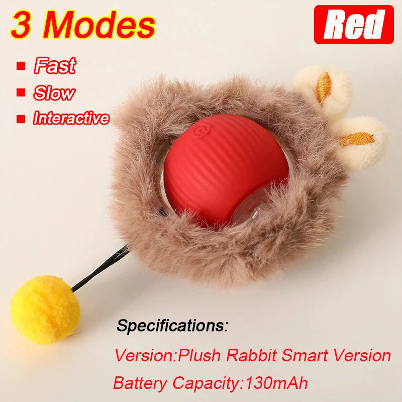 Smart Interactive Cat Ball Toy with Faux Tail