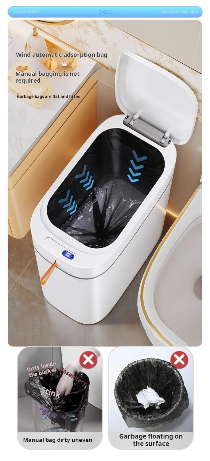 JOYBOS Smart Sensor Trash Can With Auto Adsorption Bag Rechargeable Garbage Trash Can For Home Toilet Living Room Household