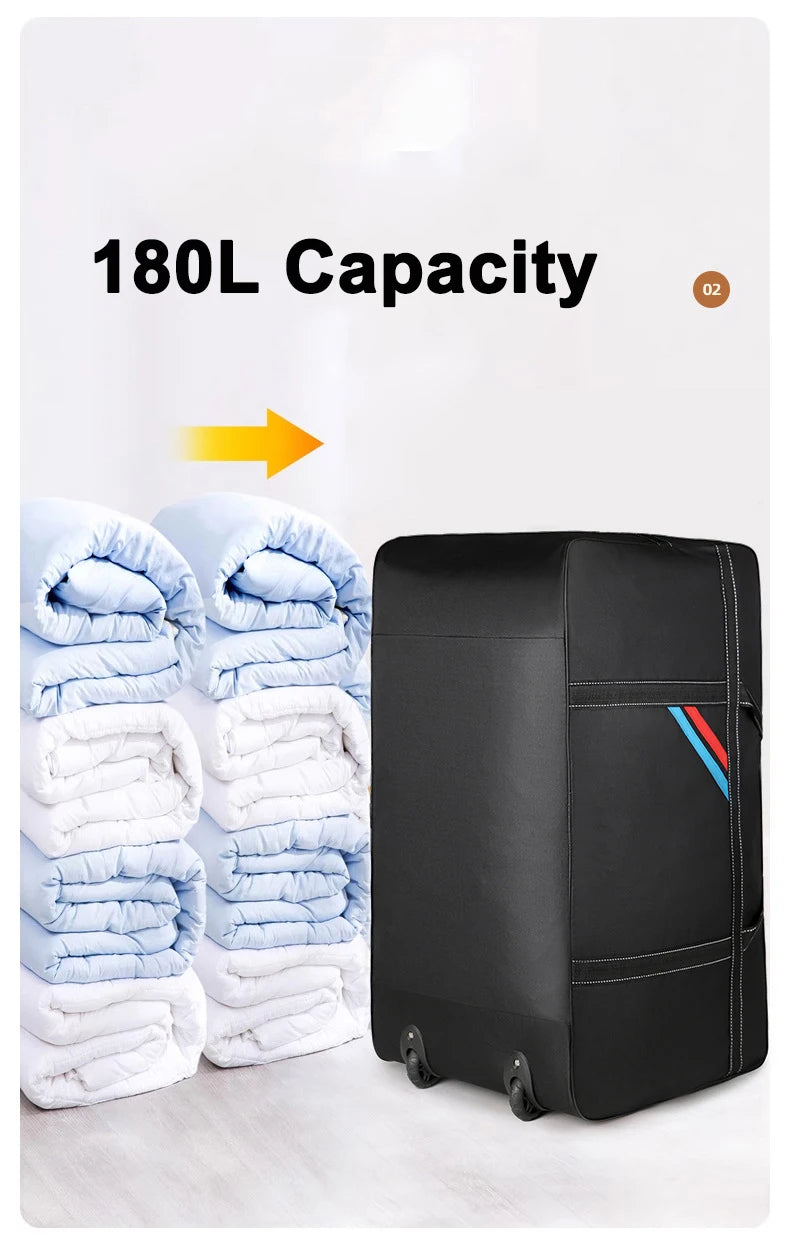 Large Capacity Trolley Bags with Wheels Foldable Luggage Wheeled Bag Travel Suitcase Waterproof Handbag Weekend Rolling Luggage