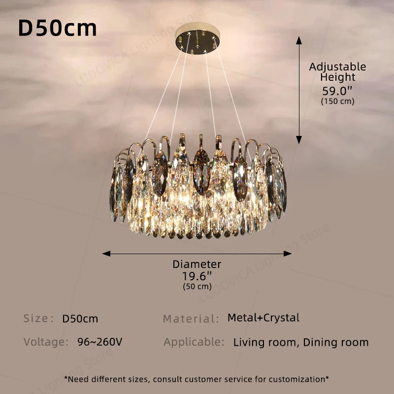 Modern Luxury Crystal Chandelier Living Room Kitchen Dining Room Chandelier Home Decoration LED Ceiling Chandelier