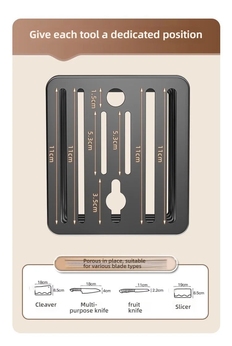 Kitchen Tabletop Storage Rack Knife Holder Stand Waterproof Hollow Storage Rack Kitchen Utensil Organizer Holder Accessories