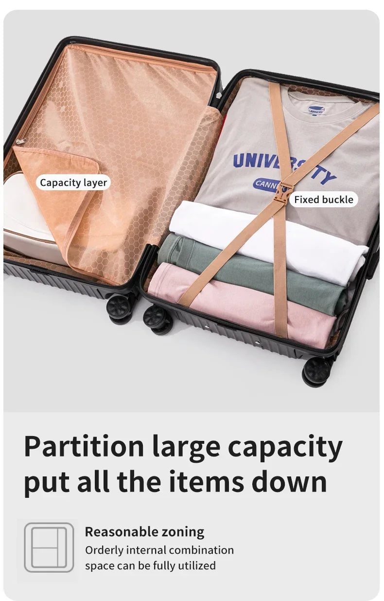 Aluminum Alloy Carry-On Luggage with Cup Holder Spinner Case