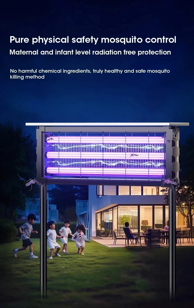 Solar Outdoor Mosquito Killer Lamp UV Light Trap Electric Shock Waterproof  Auto On Off Light Sensor Eco Friendly  Garden Camp