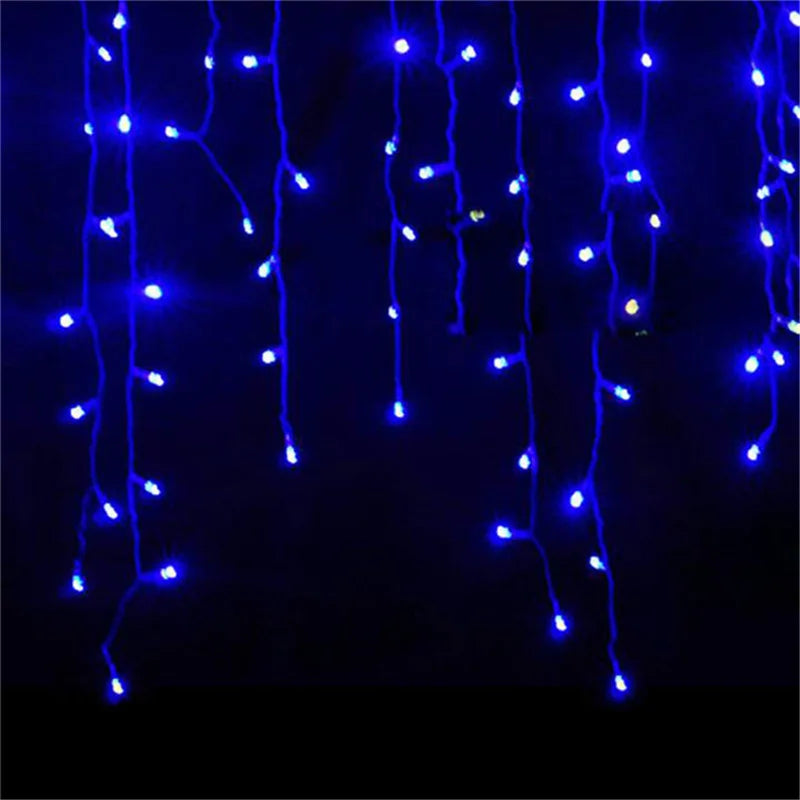 Christmas Lights Outdoor Decoration 5m Droop 0.4-0.6m Led Curtain Icicle String Lights Garden Xmas Party Decorative Lights