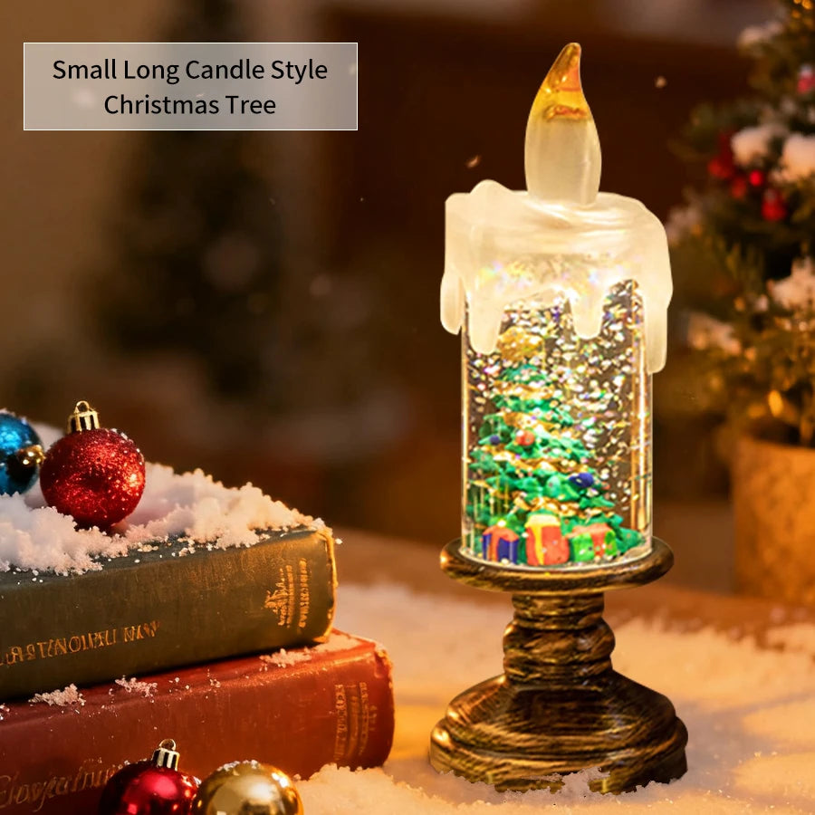 LED Christmas Tree Night Lights Christmas Candles Crystal Lights Christmas Gifts for Family and Friends Creative Gifts