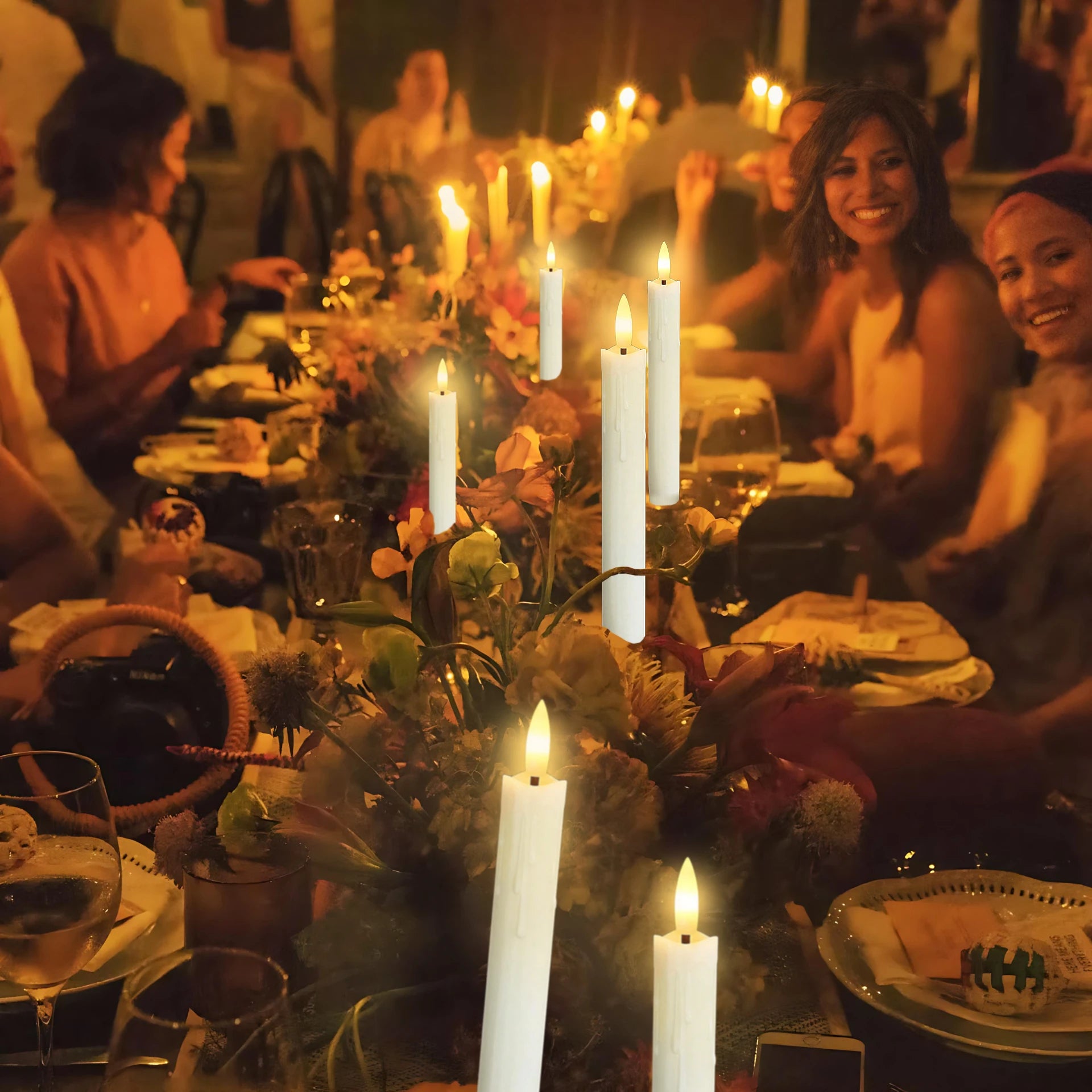 12-300 pcs Flameless Taper Candles LED Candles 7.5in Battery Operated for Wedding Decoration Candle for Holiday/Church/Christmas