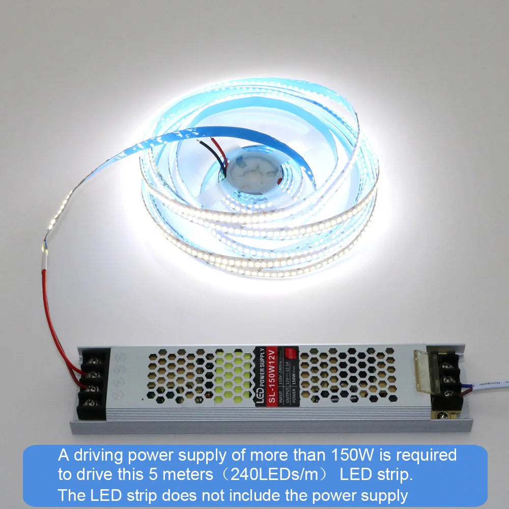 2835 5M 300 600 1200LEDs LED Strip DC12V 24V 120LEDs/m Home Waterproof IP65 Lamp Strip  Flexible And Cuttable Soft Lamp Bar