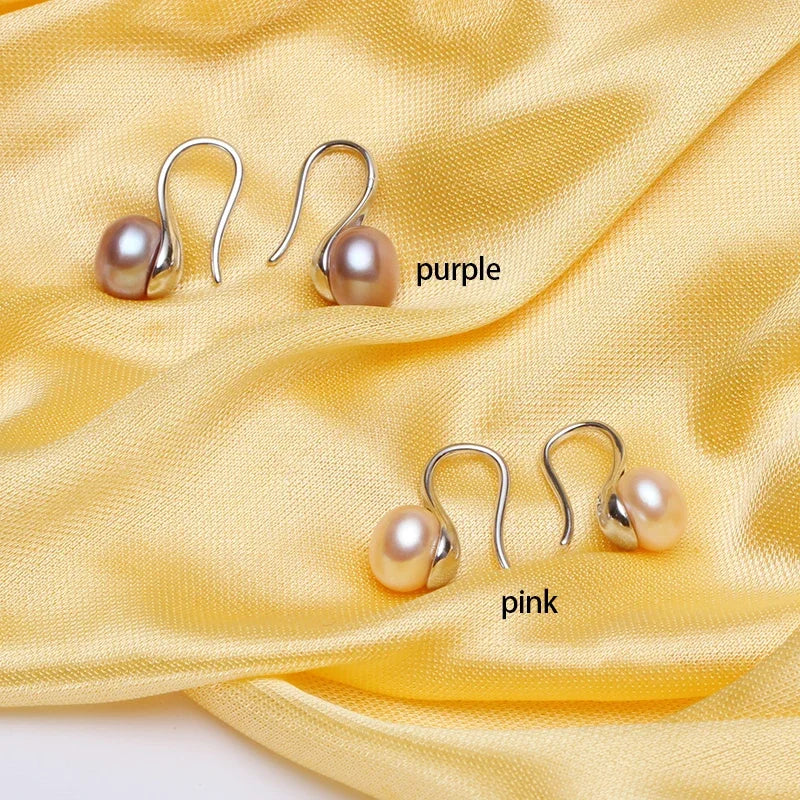 Dainashi 925 Sterling Silver Natural Pearl Earrings Simple Round Classic Earrings Fashion fine Jewelry Gifts earrings for Women