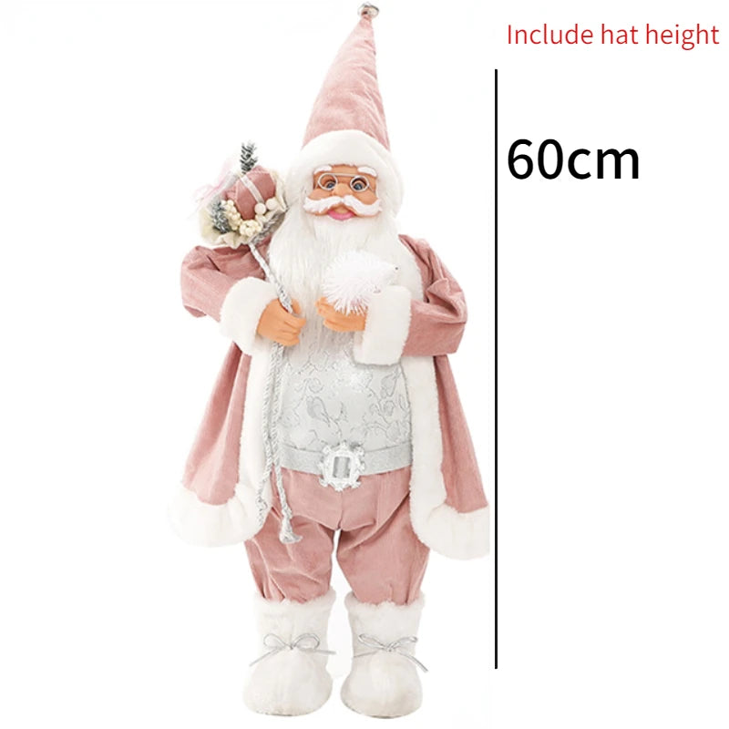 60cm Christmas Large Santa Claus Dolls Ornaments Standing Santa Figurine Doll Christmas Home Decoration Kids Gift navidad