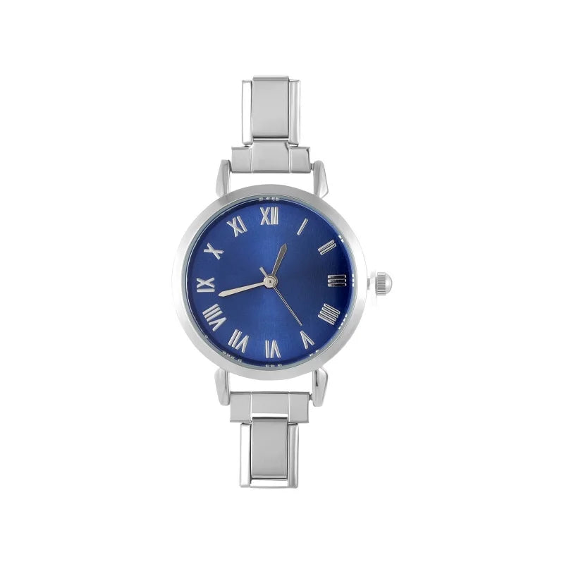 2025 New Fashion 1PC Men Women's Stainless Steel Round Simple Watch Bracelet Bangle For Friend Wife Birthday Gift DIY Jewelry