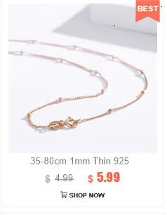 35-80cm Real 925 Sterling Silver W/ Gold Colour Beads Curb Chain Choker Necklaces For Women Girls Jewelry Kolye Collares Ketting