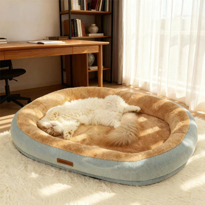 Winter Calming Plush Pet Bed for Cats Dogs