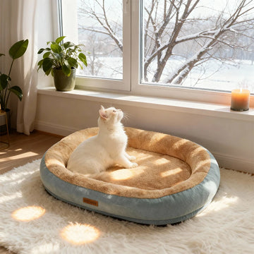 Winter Calming Plush Pet Bed for Cats Dogs