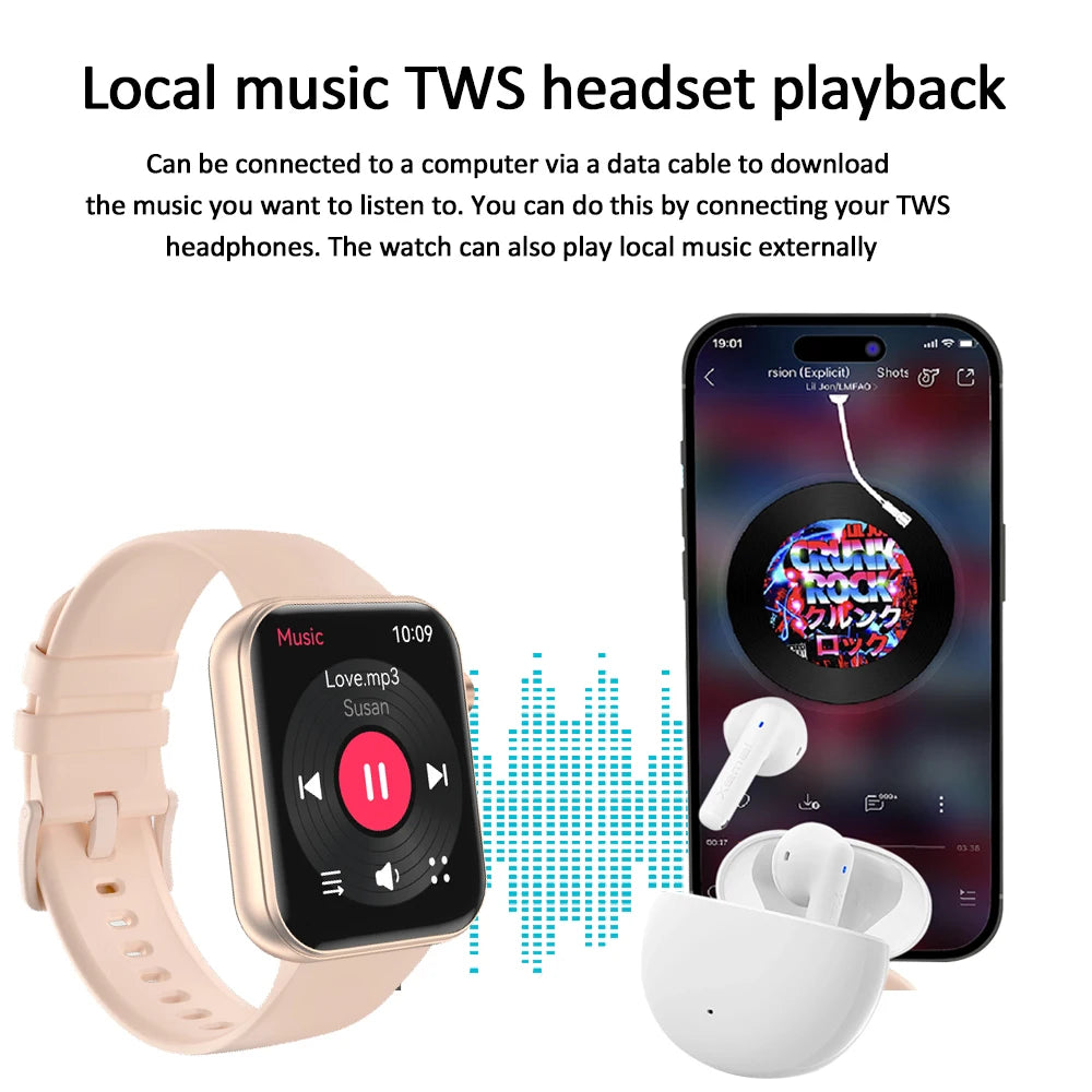 Camera Smart Watch with Video, BT Call & Health