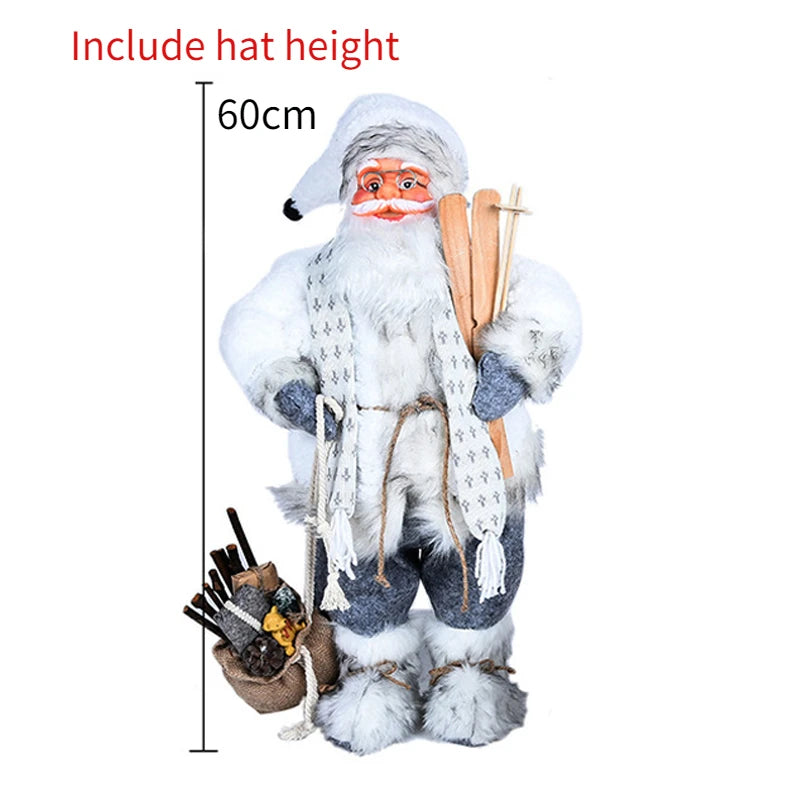 60cm Christmas Large Santa Claus Dolls Ornaments Standing Santa Figurine Doll Christmas Home Decoration Kids Gift navidad