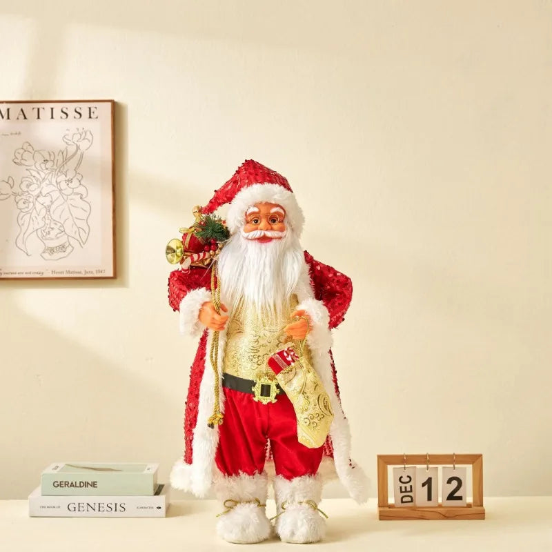60CM Large Santa Claus Dolls Ornaments Standing Santa Figurine Doll Christmas Home Decoration Kids Gift navidad home decor