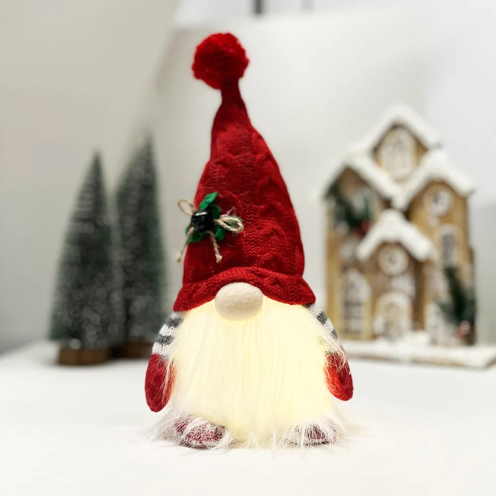 Christmas Doll Gift Ornament Christmas High end Lantern Dwarf Knitted Hat Rudolf Doll Ornament santa gnome christmas decorations