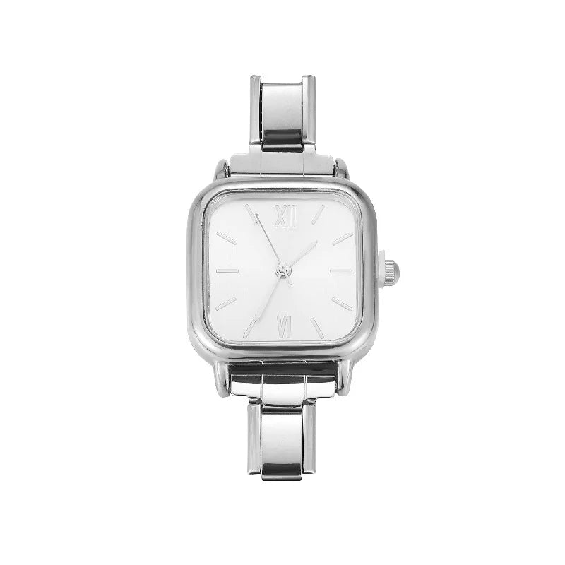 Fashion Watch Women's DIY 9MM Width Italian Elastic Charm Stainless Watch Header Linker Bracelet Jewelry Birthday Gift