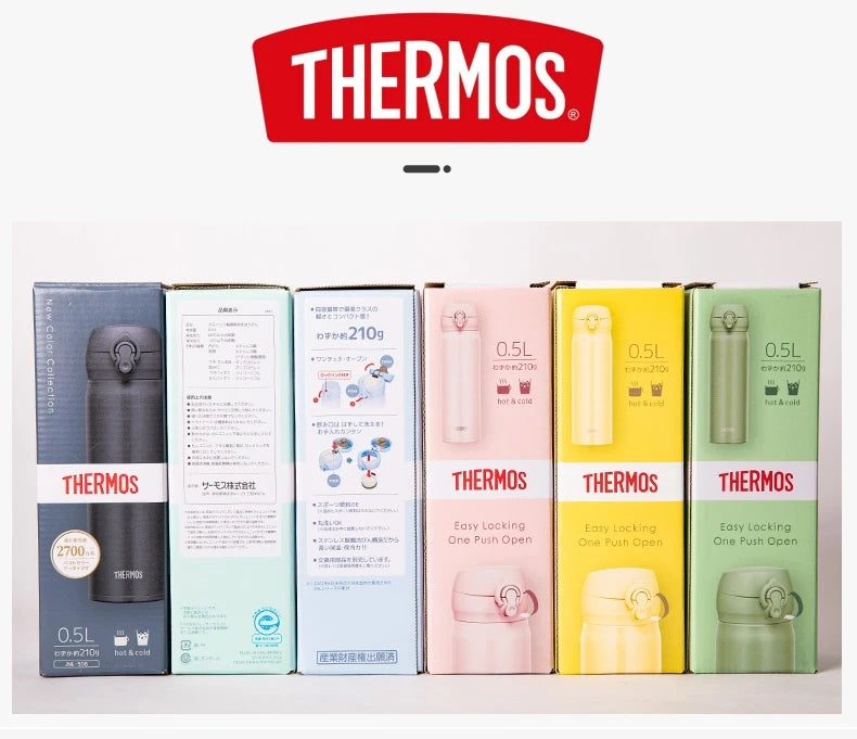 THERMOS Stainless Steel Vacuum Bottle – 350/500ml Hot & Cold