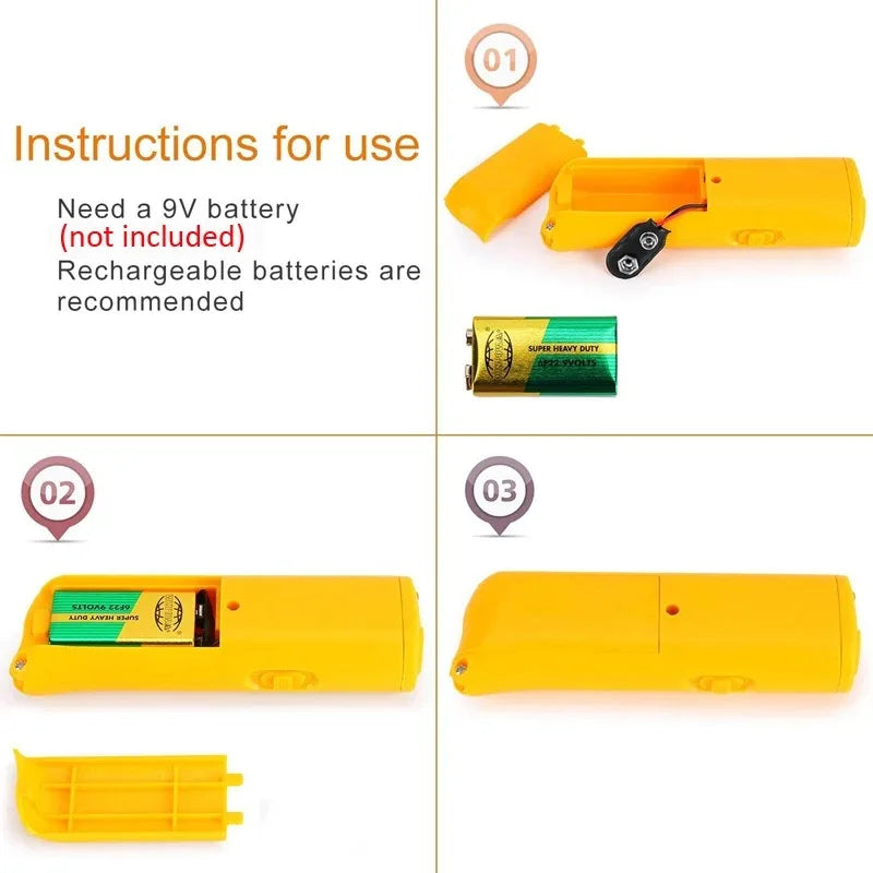 Ultrasonic Dog Repeller Portable Dog Repellent Dog Trainer With LED light Type-C Fast Charging Dog Anti Bark Deterrent Anti Bark