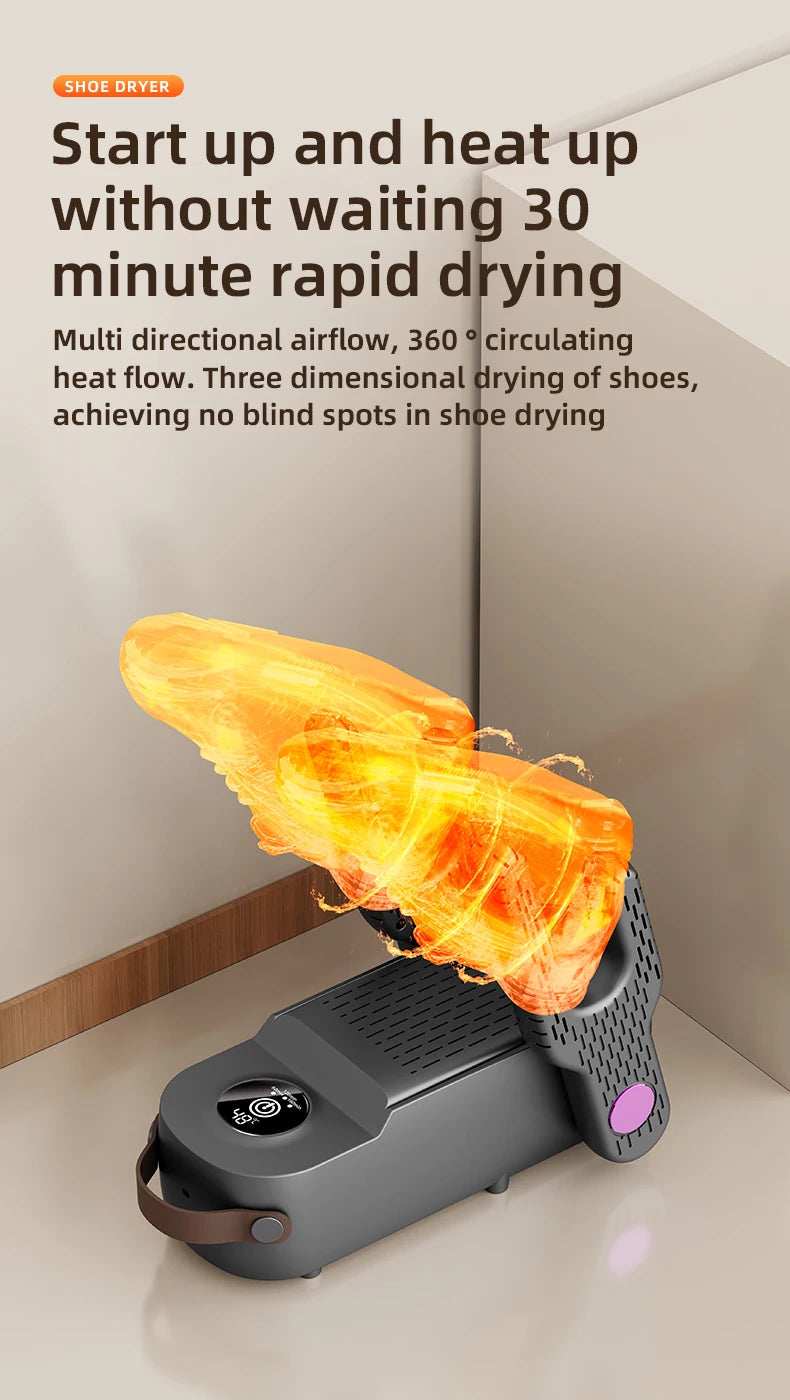 Shoe Dryer Boot Warmer UV Sterilizer Fast Drying Deodorizer Intelligent Timer for Boots Sneakers Home Use Portable Electric