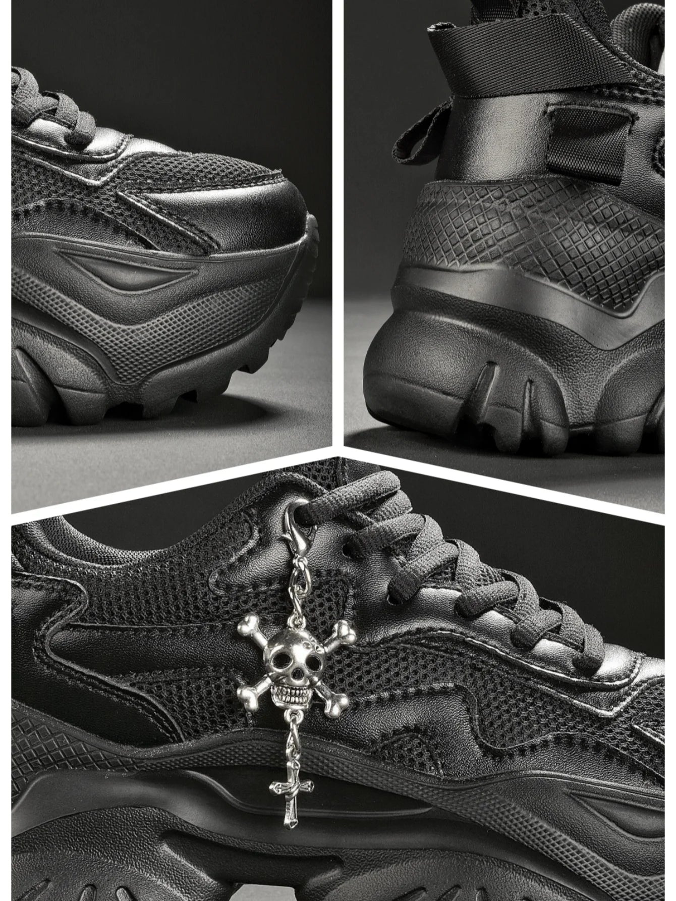 Women’s Punk Platform Sneakers Lace-Up High Heel Shoes