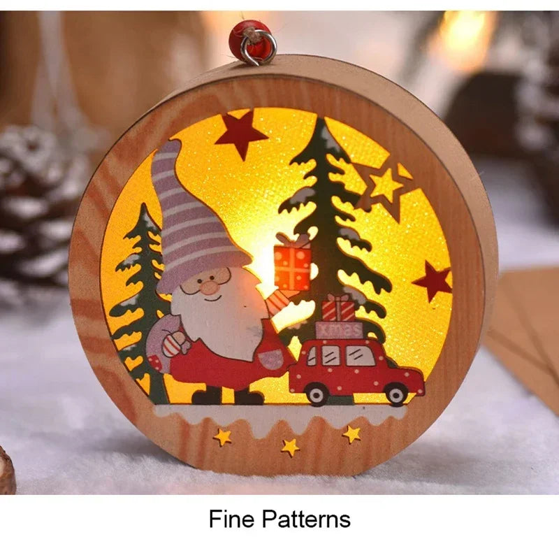 Christmas Decorations LED Night Light Luminous Christmas Tree Pendant Santa Claus Snowman Pendant Ornament Xmas Night Lights