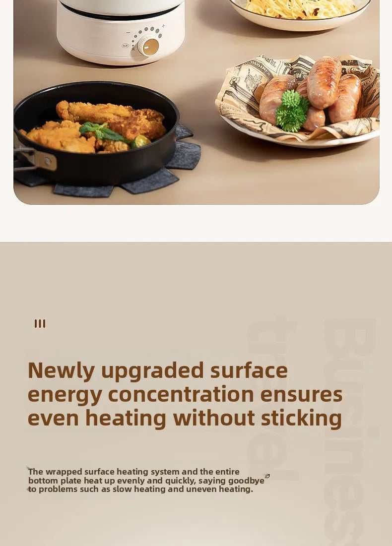 Electric Cooker 110V/220V Cooking Pot Foldable Hotpot 1.6L Portable Multi cookers Split Type Rice Cooker Frying Pan Home Travel