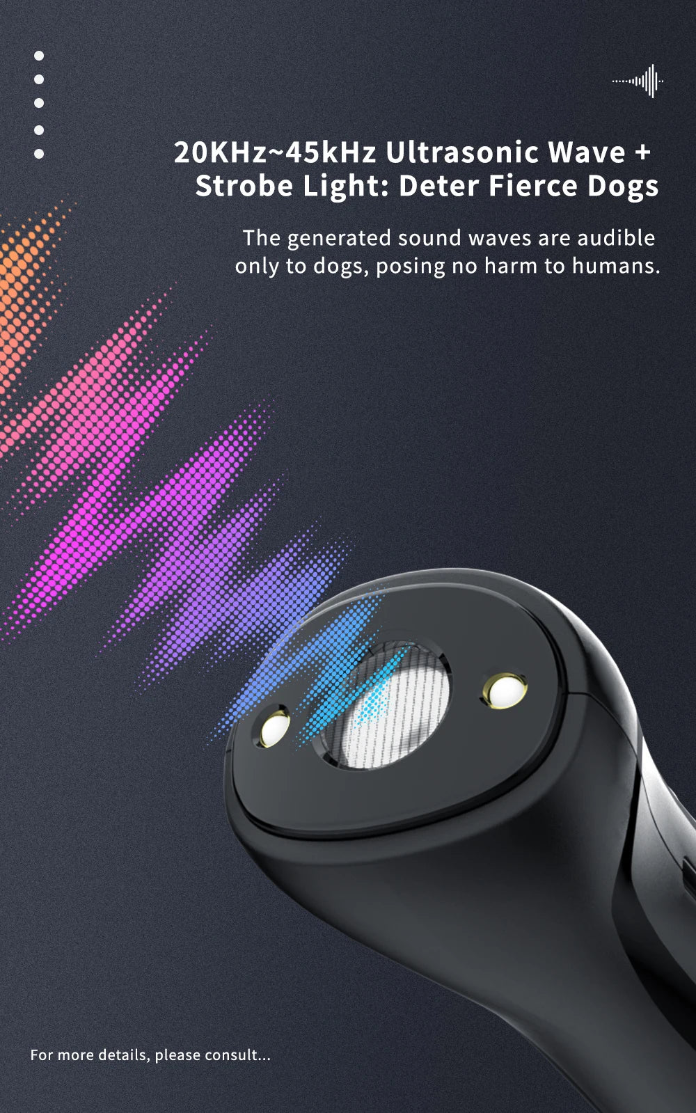 Ultrasonic Dog Repeller Portable Dog Repellent Dog Trainer With LED light Type-C Fast Charging Dog Anti Bark Deterrent Anti Bark