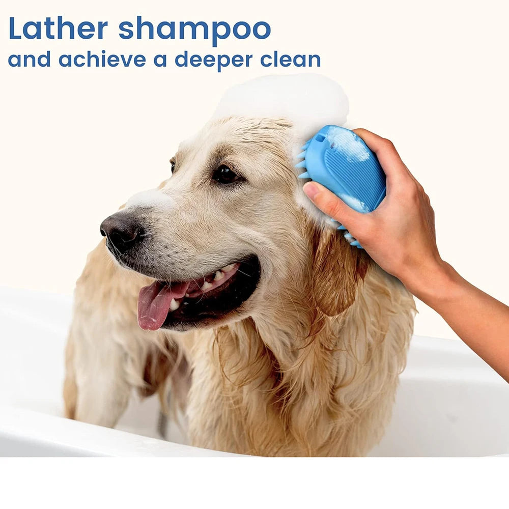 Pet Bath Comb Soft Silicone Anti Slip Soothing Beauty Massage Brush Remove Loose Hair From Cats/Dogs Pet Cleaning Products