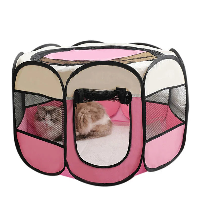 Foldable Pet Playpen Tent for Cats & Dogs