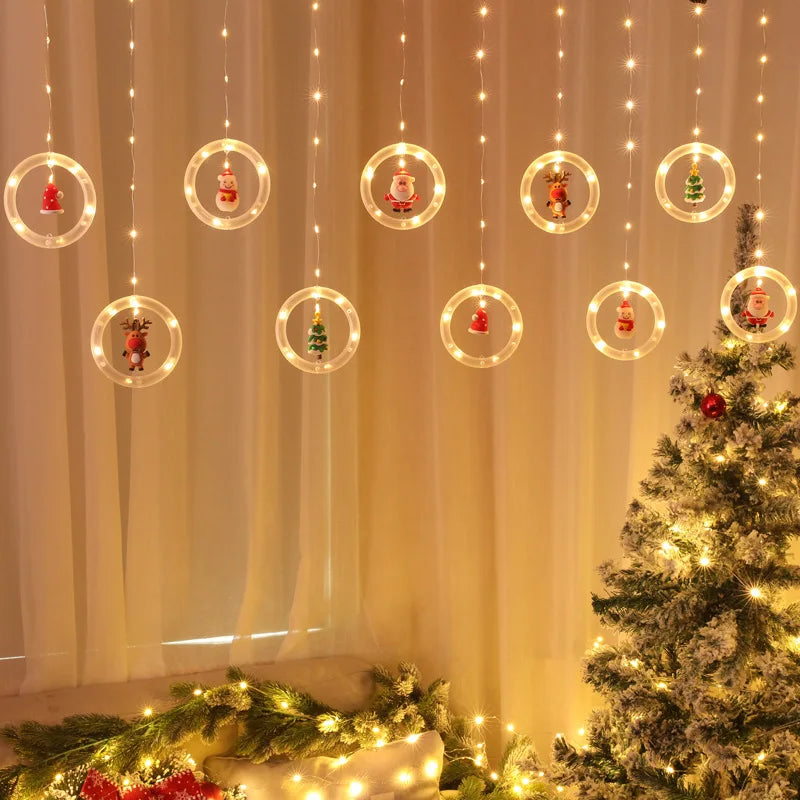 Christmas Led Decorative Lights Strip Star Curtain Lights Christmas Tree Lights String Festival Atmosphere Lights Star Lights