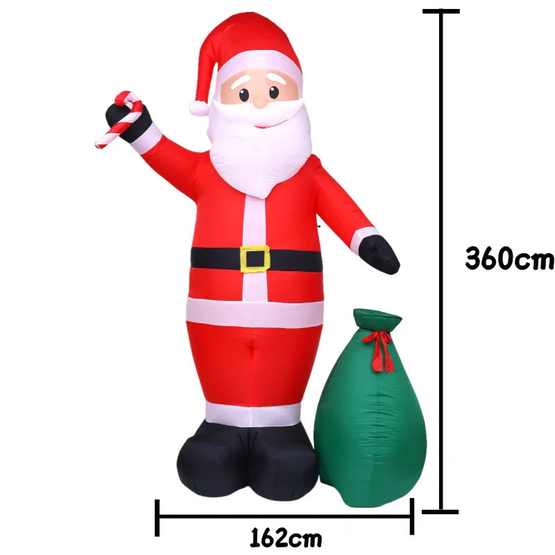 6/12FT Large Christmas Inflatables Santa Carrying Gift Bags Decoration Blow Up Xmas Toys Outdoor Courtyard Garden Party Decor