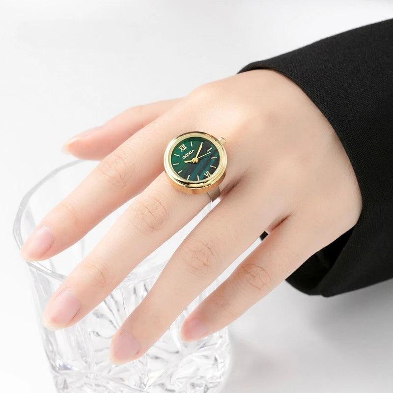 Small Green Watch Rings Waterproof Adjustablemen Women Light Luxury High-end Fashion Ring Charm Jewelry Birthday Gift