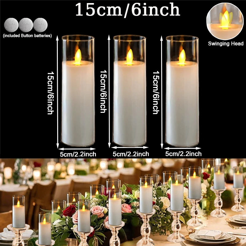 10-180PCS Wedding Led Candles Artificial Candles Led Flickering Flameless Candles with Batteries Operated Home Decor Acrylic Cup