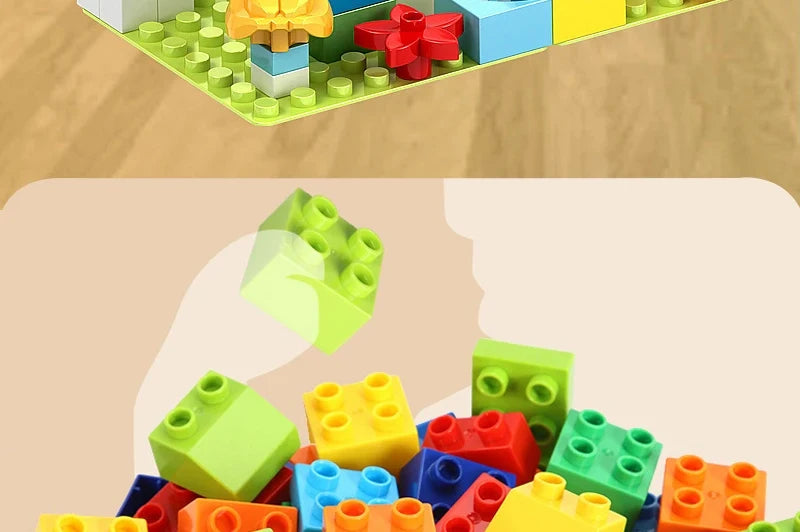 Marble Run Building Blocks Large Dinosaur Animals Slide Track Race Game Big Bricks STEM Educational Construction Toy Kids Gift