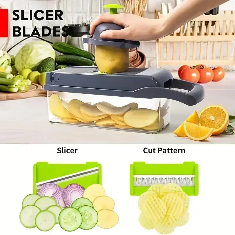Kitchen large capacity multifunctional vegetable slicer for cutting vegetables, shredded potatoes, and slicing
