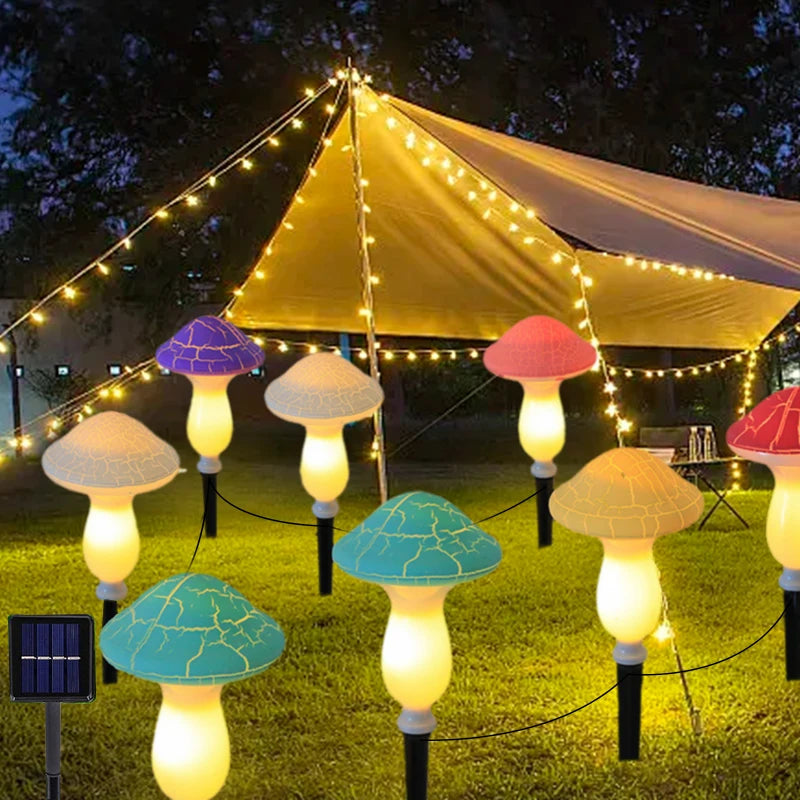 Solar Mushroom Lights for Garden Decor Waterproof Outdoor Night Light LED Fairy Lamp for Christmas Halloween Garden Lawn Pathway
