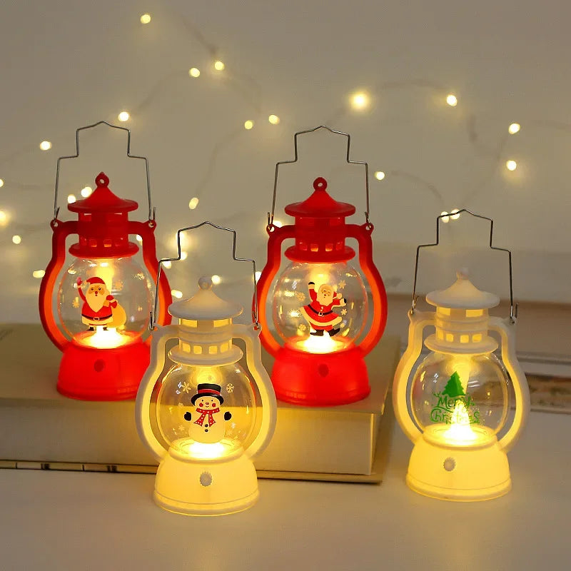 Christmas Decorations LED Lantern Lights Santa Claus Merry Christmas Home Decorations Santa Claus New Year Gifts Night Light