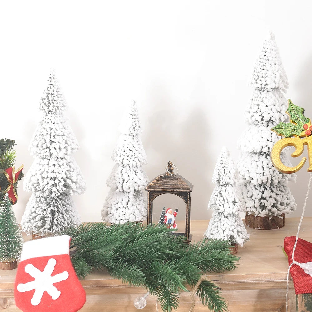 Christmas Artificial Flocking Snow Pine Tree Furniture Living Room Decoration Outdoor Party Decor New Year Snow Pine Pendant