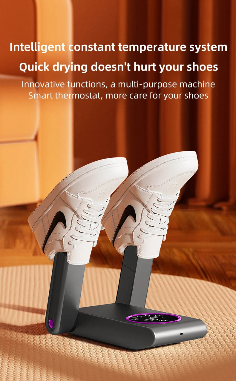 Foldable Electric Shoe Dryer  Deodorizer Sterilizer for Boots Sneakers Portable Smart Display Timer Control Travel Home Gym