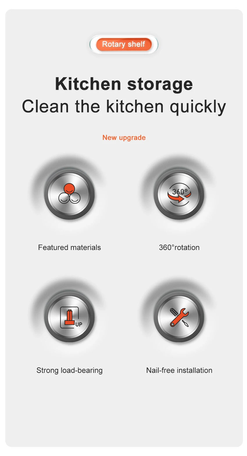 Kitchen Rotatable Layered Adjustable Shelf Bottle Holder Condiment Organizer Spice Jars, Can Rotating Storage Rack, Corner Shelf