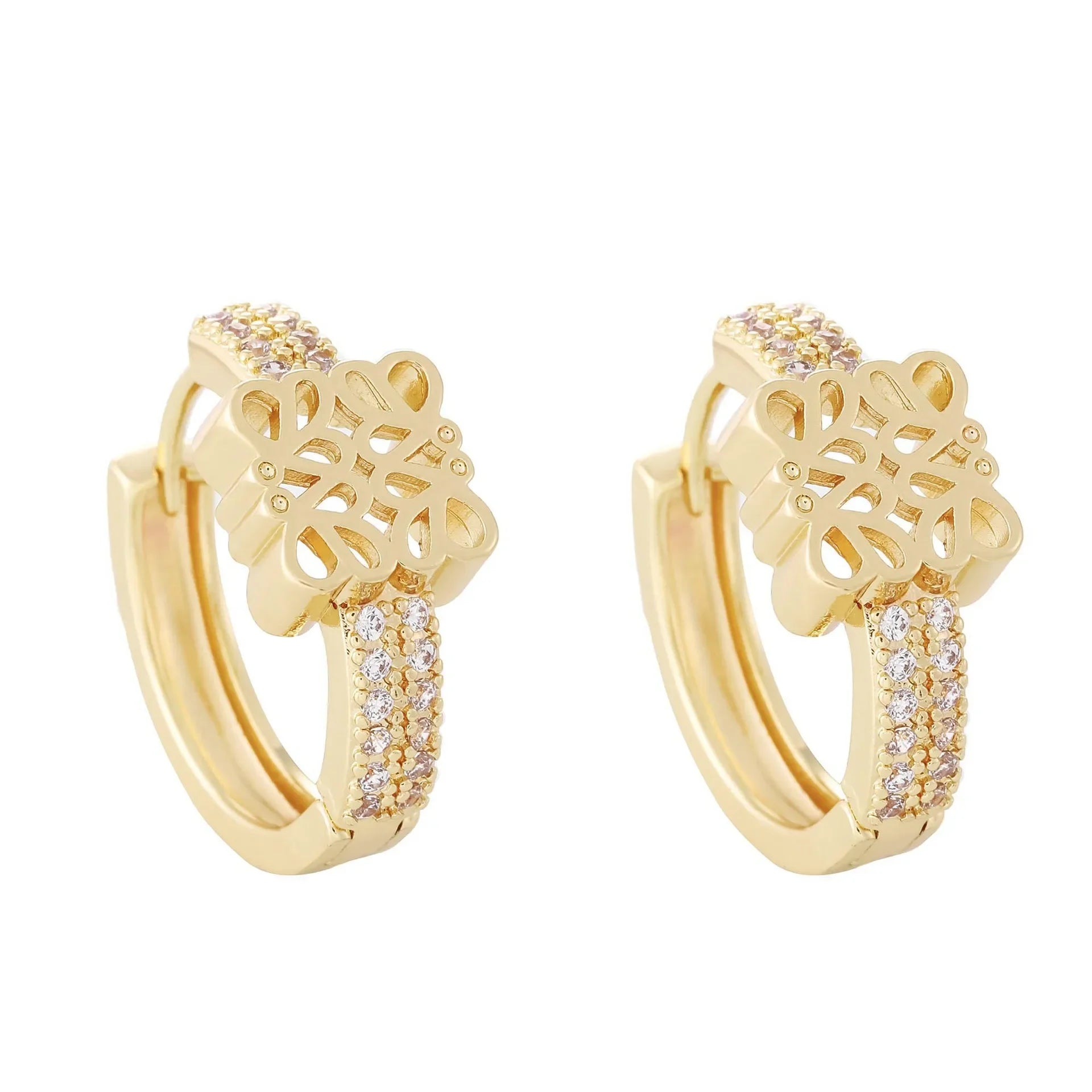 Fashionable Exaggerated Full Diamond Earrings Unique Design Sensation High-End Feel Small Audience Design New 2025 Model